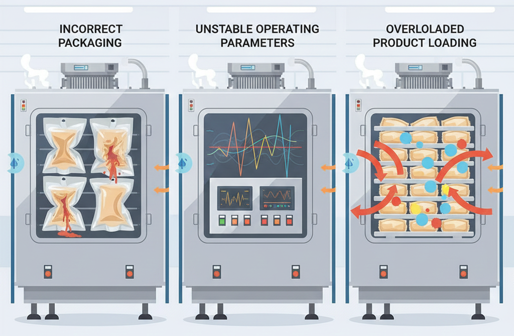 kesalahan umum dalam proses retort